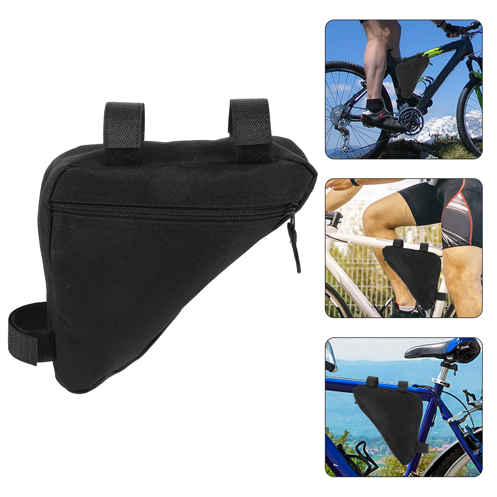 Bolsa para Tubo Superior de Bicicleta, Bolsa de Almacenamiento para Bicicleta con Apertura de Cremallera de Tamaño Mediano, para Herramientas, Dispositivos, Teléfono, Ajuste Seguro para Viajes en Bicicleta