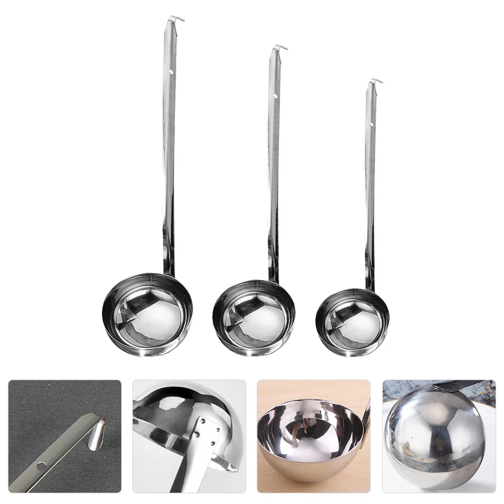 3 Pcs Stainless Steel Spoon Sturdy Kitchen Ounce Measuring Milk Tea Cooking Set Tool Affordable