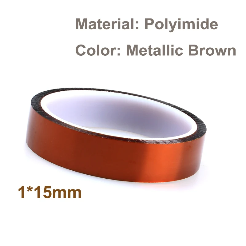 1*15mm x 30M Brown High Temperature Resistant Kapton Tape Polyimide For Electric Grills/Powder Coating Thermal Insulation Tape