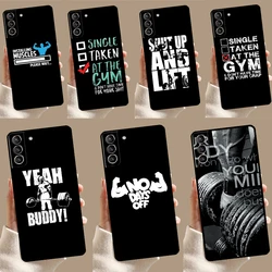 Bodybuilding Gym Fitness Quotes Case For Samsung Galaxy S24 Ultra S20 S21 FE Note 10 20 Ultra S8 S9 S10 S22 S23 Plus Cover