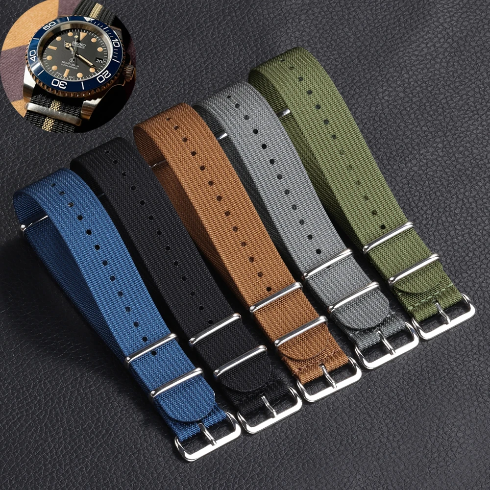 20mm 22mm Military Casual Watchband High Quality Nylon Watch Strap Brown Green Black Band Army Sport Bracelet Replacement Belt