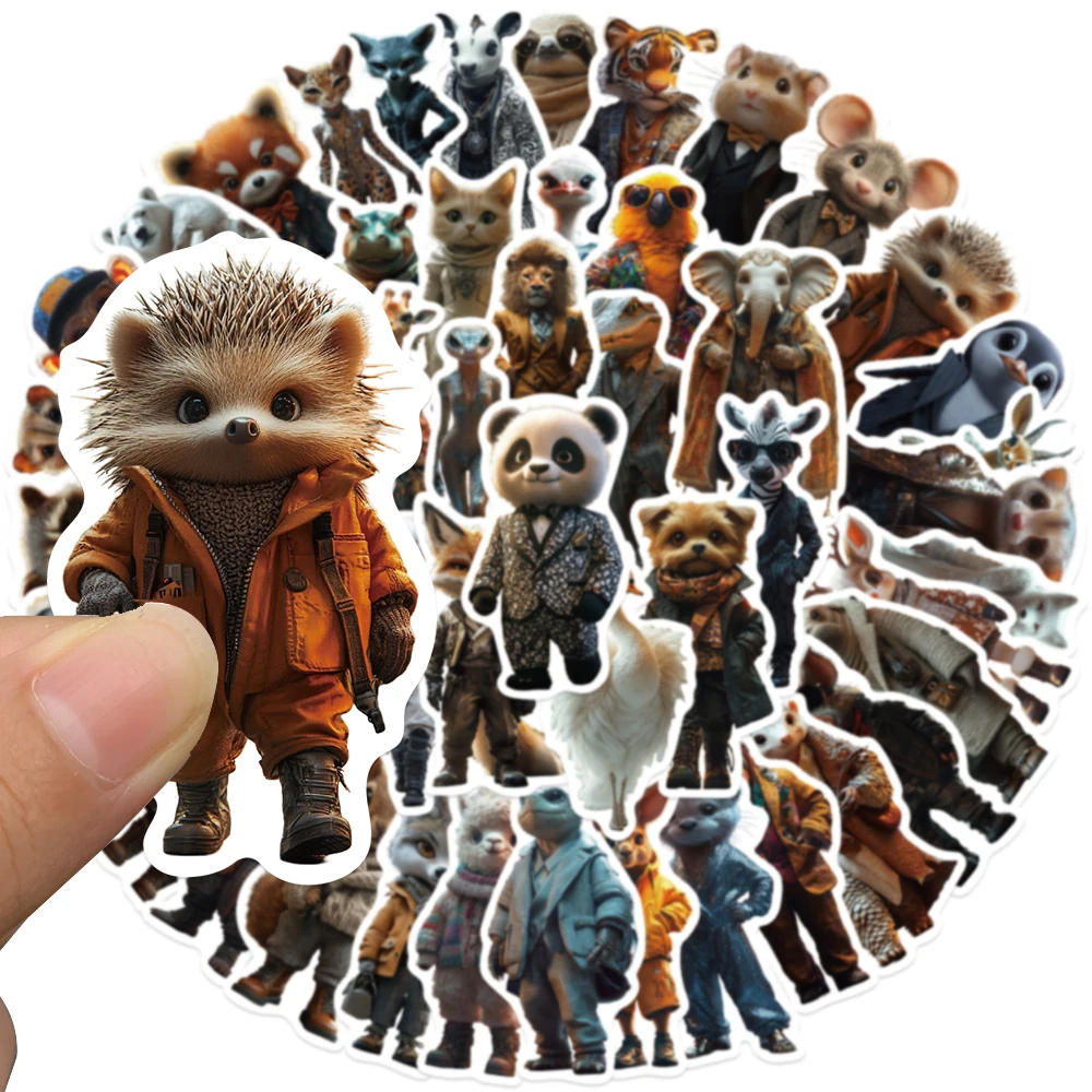 50 stücke Nette Elegante Cartoon Tiere Aufkleber DIY Vinyl Aufkleber Für Gepäck Gitarre Telefon Tagebuch Fahrrad Wasserdichte Laptop Aufkleber