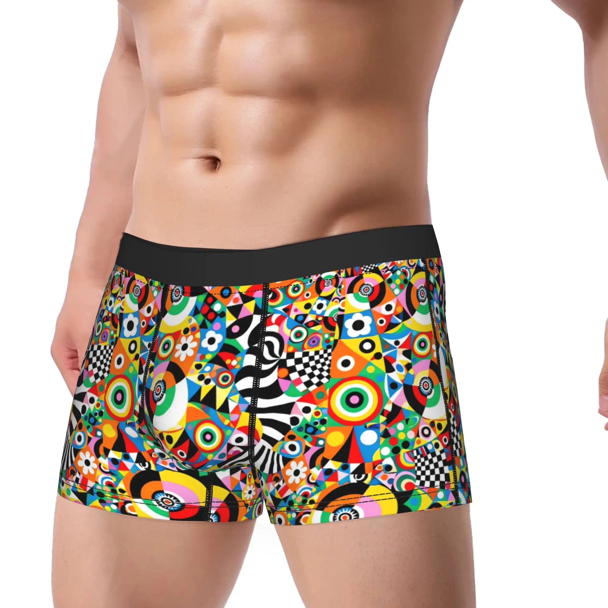 Folk Art Cat Painting Underwear  Males Underpants Custom Sexy Soft Trunk High Quality Boxer Brief Big Size 2XL