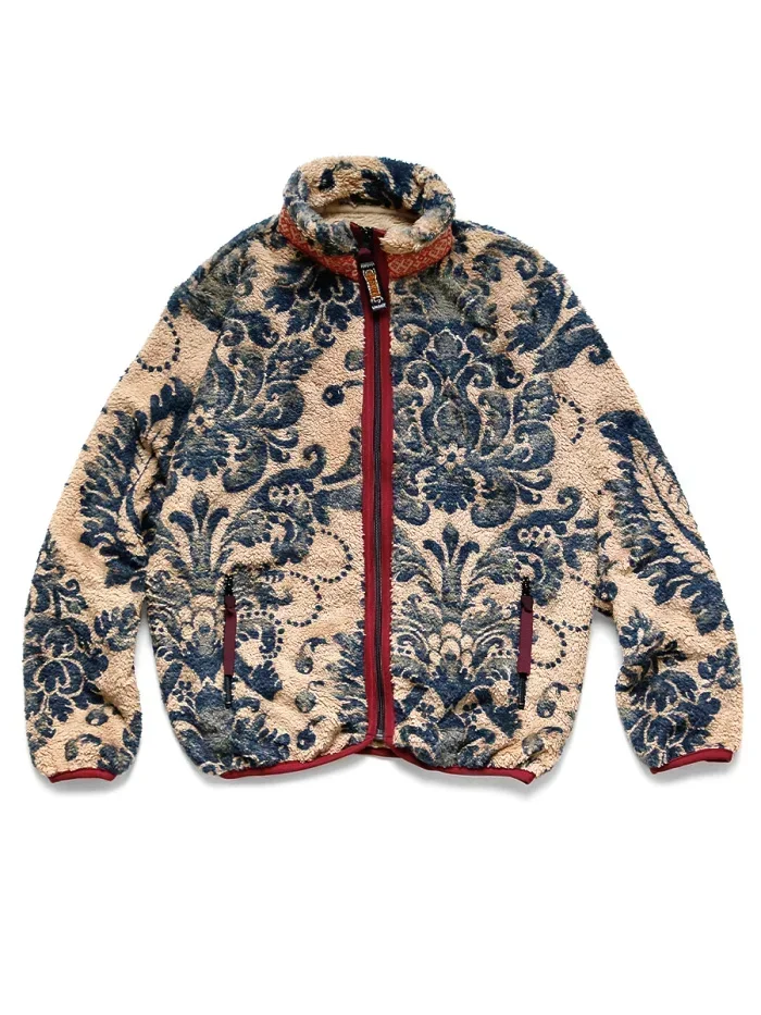 

19aw Tang Cao Chao Women Men Printed Cashmere Coat Japan Kapital Autumn and Spring Fleece Vintage Casual Zipper Warm Jacket