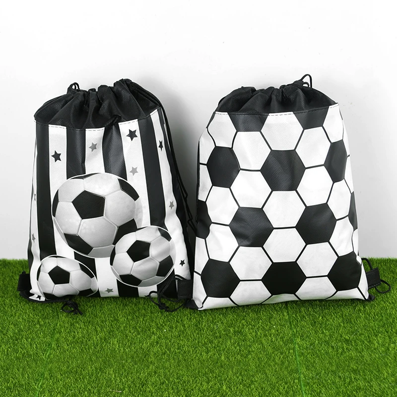 1/3Pcs Football Theme Gift Bag Soccer Drawstring Goodie Snack Candy Bag Kids Sport Birthday Party Guest Favors Decor Supplies