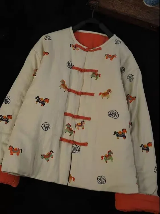 أصيلة رومانسية مريحة اللون Blo طباعة تصميم فضفاض عارضة القطن Jaet الحلو Sle Thiened معطف طويل Sve