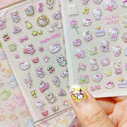 1 adet karikatür Disney tırnak Sticker HelloKitty Sanrio Anime çıkartmalar tırnak sanat dekorasyon DIY çivi basın