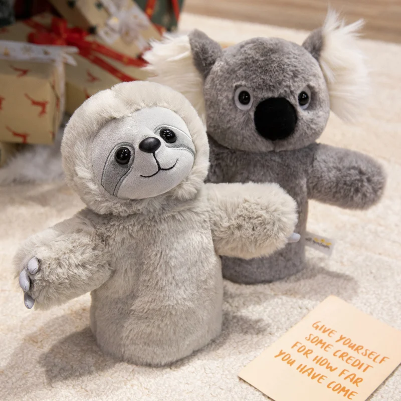 Multi-Style Zoo Animal Plush Hand Puppets for Interactive Storytelling and Play Stuffed Tiger Koala Sloth Plushies Soft Toy