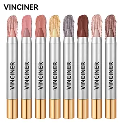 VINCINER 8 Color Eye Shadow Shiny Pearl Texture Waterproof Lasting 12h No Fading Professional Fashion Eye Shadow Cosmetics 3.8g