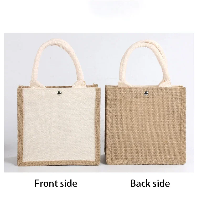 Canvas Hemp Bag Wholesale DIY Hand Painted Graffiti with Hand Gift Blank Cotton Hemp Jute Handbag eco bag  shopping bags