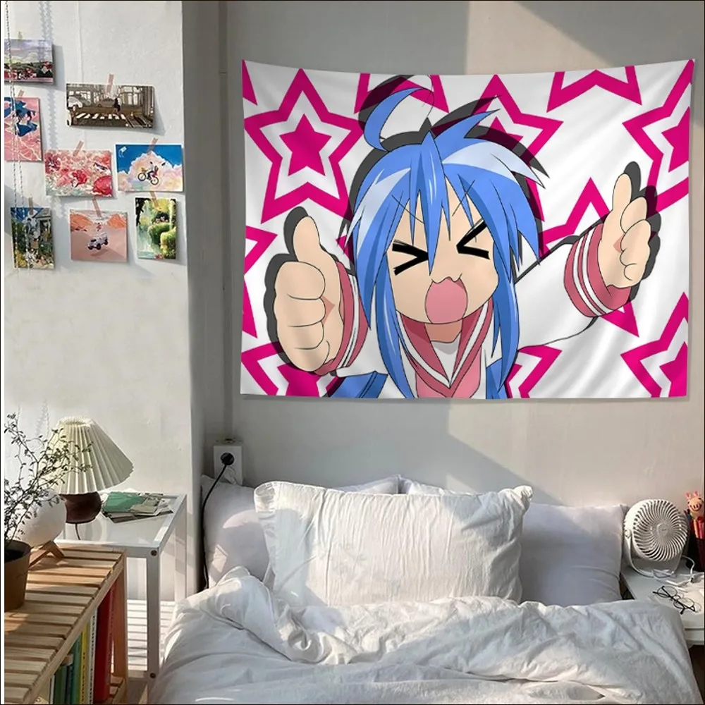 Anime Lucky Star Tapestry Chart Tapestry for Living Room Home Dorm Decor Art Home Decor