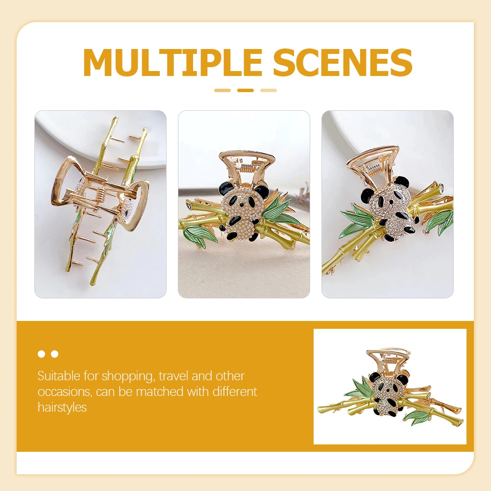 

Panda Hairpin Accessories Women Mini Clips for Cute Claw Small Clawclip Diamond Decorative