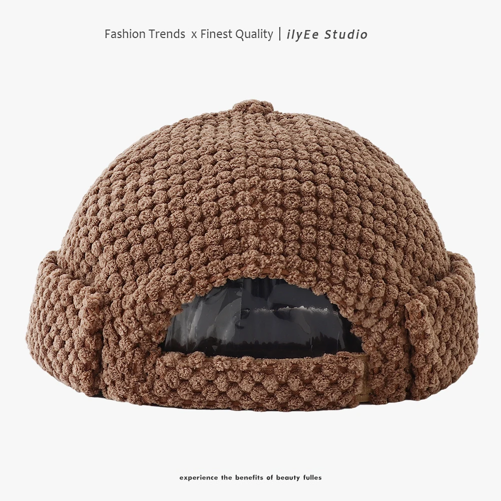 جديد الخريف الشتاء بلون الجمجمة قبعة قبعة الهيب هوب سميكة الدافئة دوكر بحار الدراجة Brimless القبعات للنساء الرجال اليقطين قبعة #5