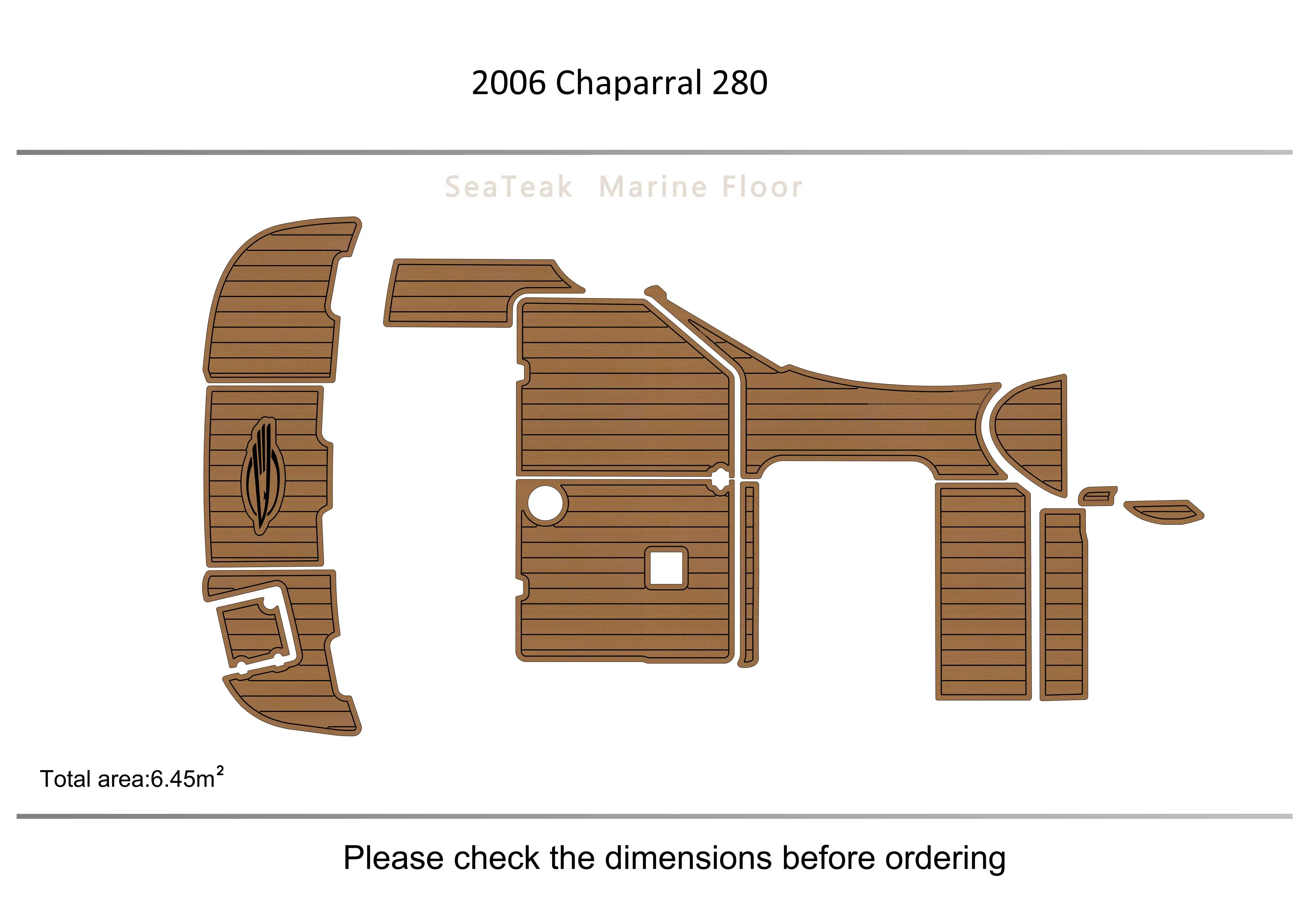 

2006 CHAPARRAL 280 Cockpit Swimming platform1/4" 6mm EVA FAUX Water Ski Yacht Fishing Boat Non-slip mat floor