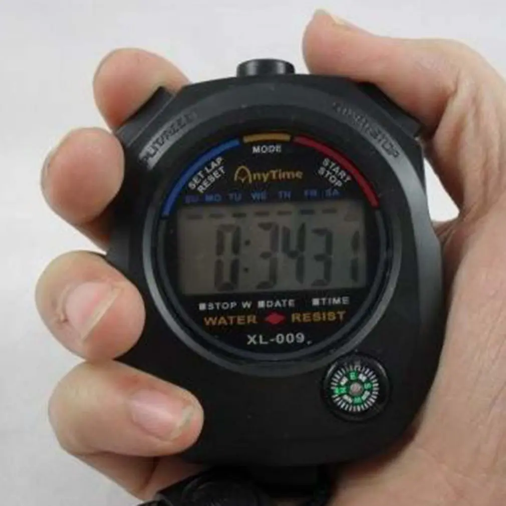 New Digital Stopwatch Timer Waterproof Chronometer Handheld Pocket Stopwatch Professional Sport Stopwatch LCD Timer Stop Watch