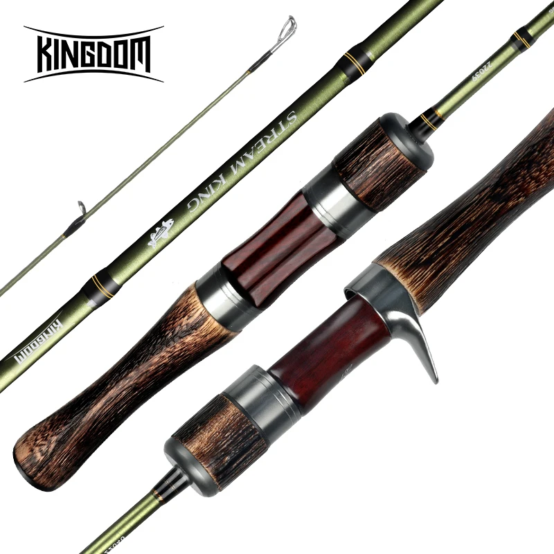 Kingdom 3 Sections Ultralight Carbon Fishing Rods MF Action Spinning Casting Fishing Rod UL L Power Trout Pike Travel Rod