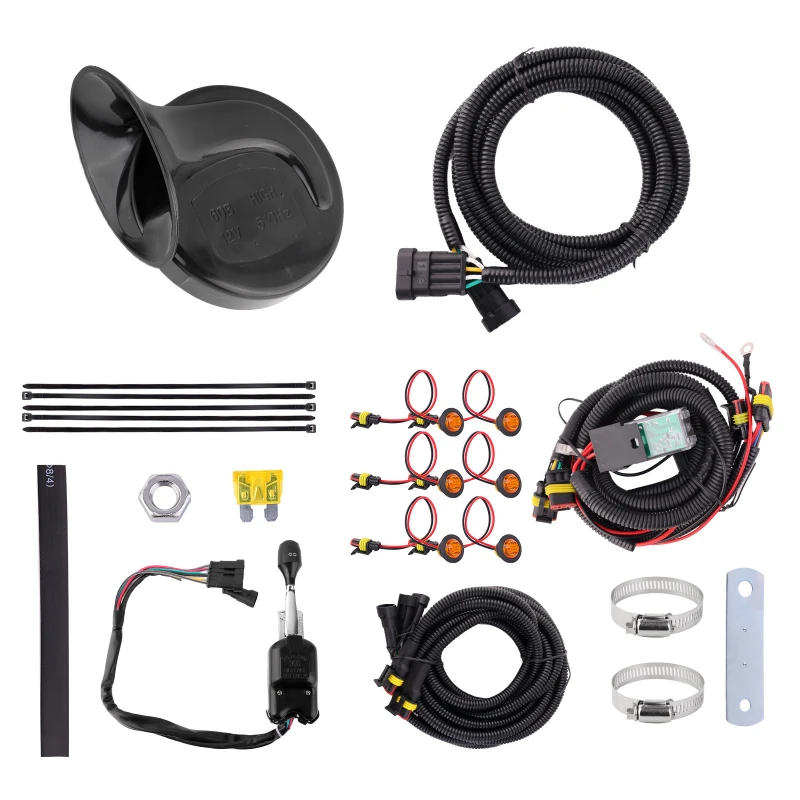 

Turn signal horn harness UTV/ATV steering kit with amber LED turn signal switch and horn