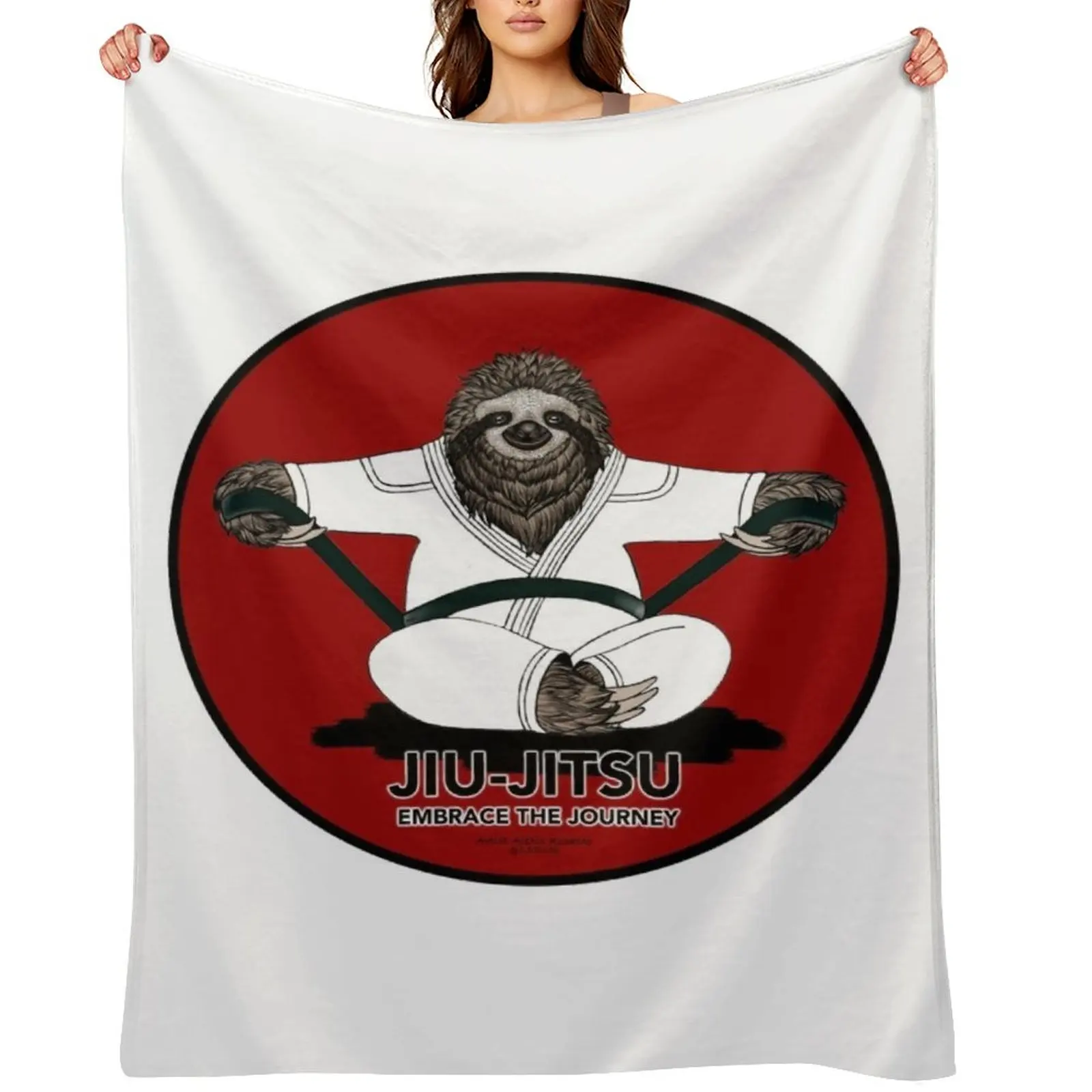 

Black Belt Jiu-Jitsu Sloth Embrace The Journey Throw Blanket Soft Tourist Furry Bed linens Blankets