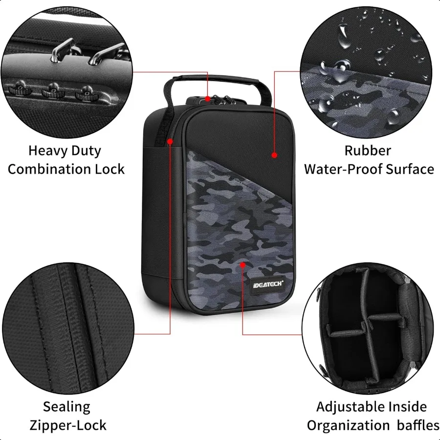 IDEATECH Smell Proof Bag Stash Box Odor Proof Smell Proof Containers with Lock Odorl Travel Storage Bag Home Organizer Case Loc
