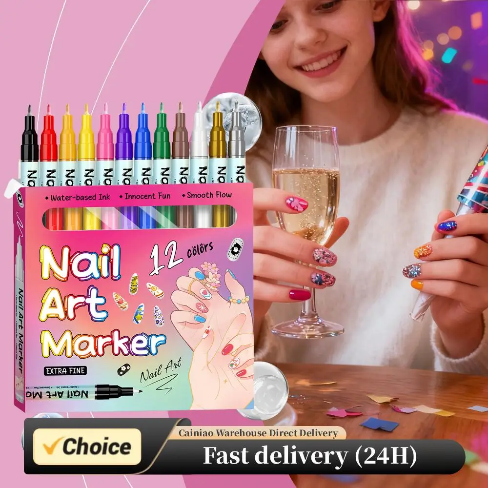 Markery do zdobienia paznokci szybkoschnące DIY pisaki do rysowania na paznokciach wodoodporne markery do malowania paznokci narzędzia do manicure do użytku domowego i salonowego