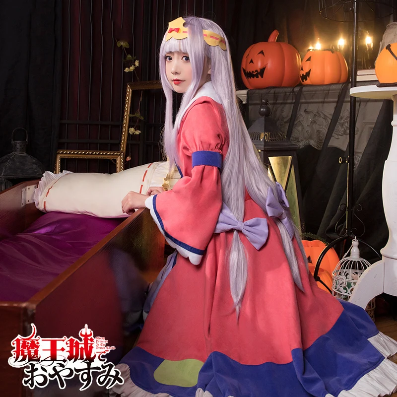 Costume Cosplay Princesse Sommeil dans le Château Démon pour Femme, Robe Mignonne, Ensemble Complet de Chaussures Ultraviolettes, Maoujou de Oyasumi, Syalis