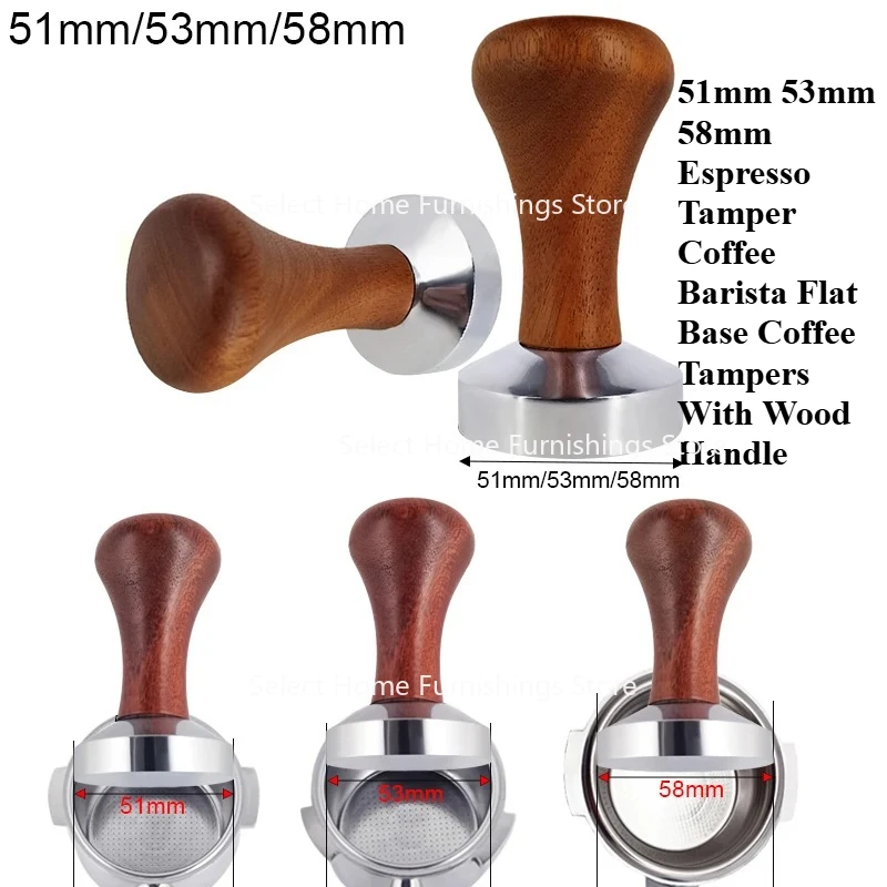 

Suitable for 5153mm 58mm Coffee Pot, Barista's Flat Bottomed Wooden Handle Coffee Pot