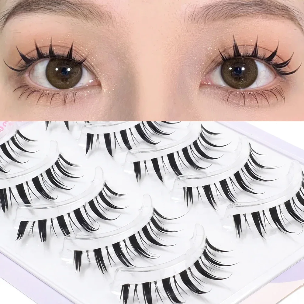 Eye Makeup Accessories 5 Pairs Cos Cross Long False Eyelashes Lash Extension 3D Manga Natural Cosplay Faux Mink Fake Eyelashes