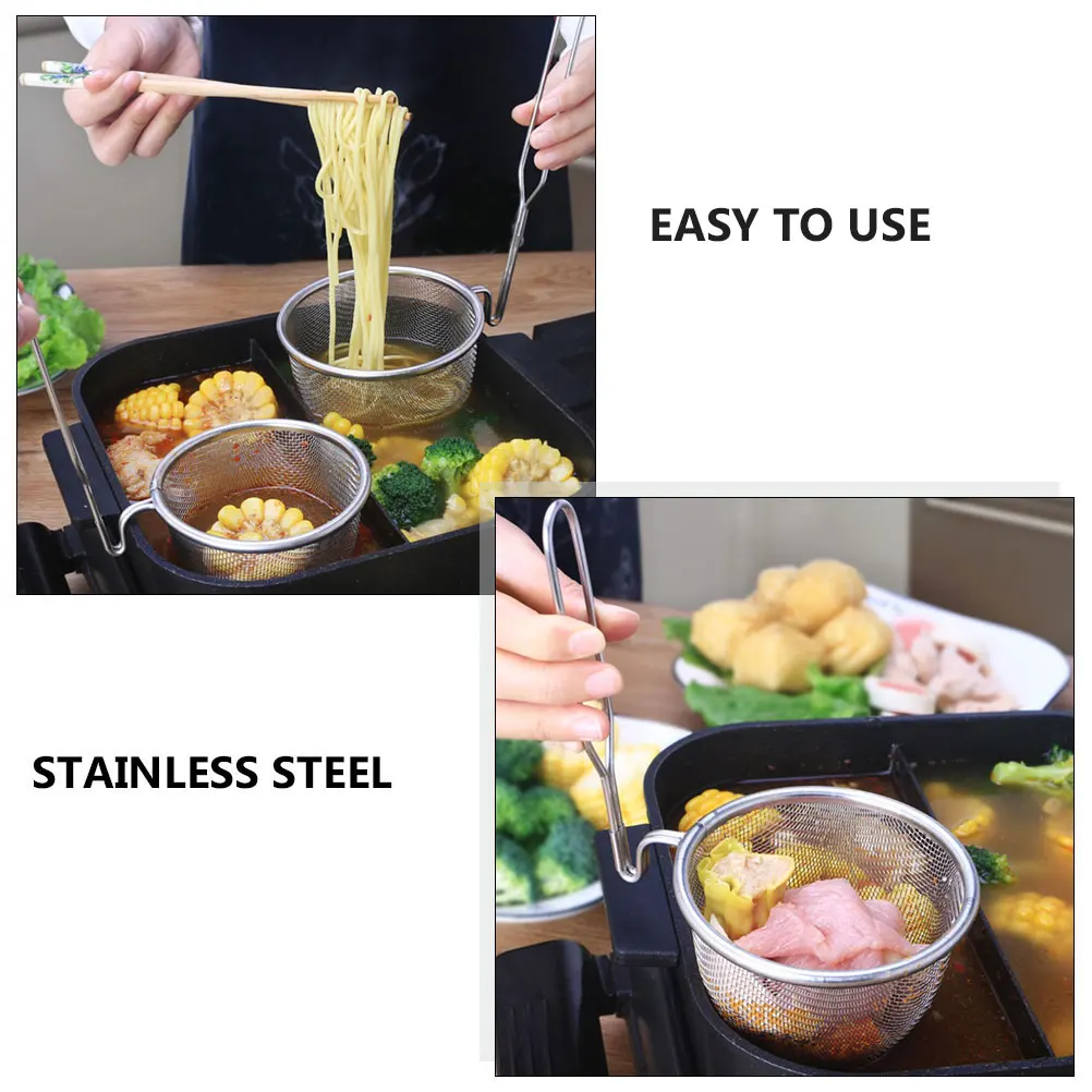 

1Pcs Stainless Steel Mesh Colander Kitchen Strainer for Fried Food Hot Pot Drain Spoon Mesh Strainer Hot Pot Colander