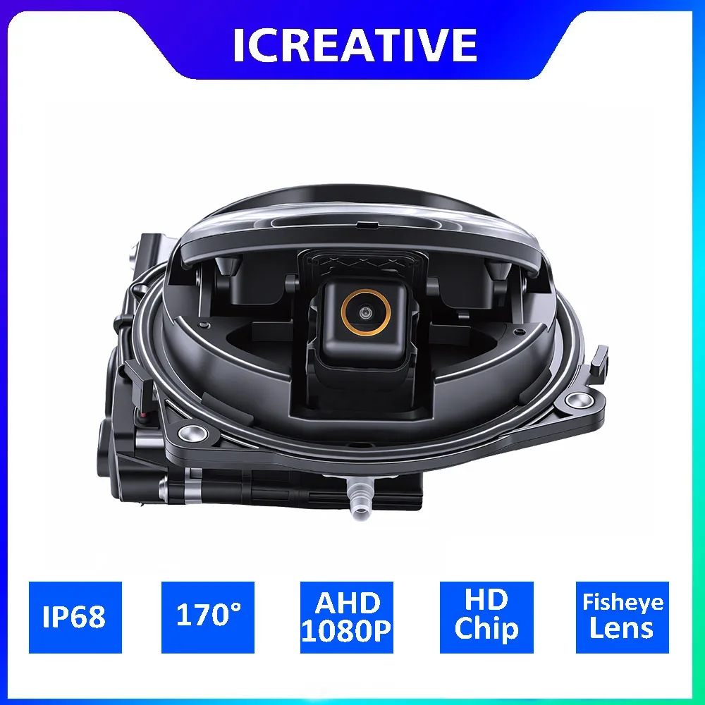 Fisheye AHD 1080P Flip Emblem Reverse Backup Camera For Volkswagen Golf 6/7/8 Passat CC Magotan B6 B7 B8 Polo Beetle EOS T-roc