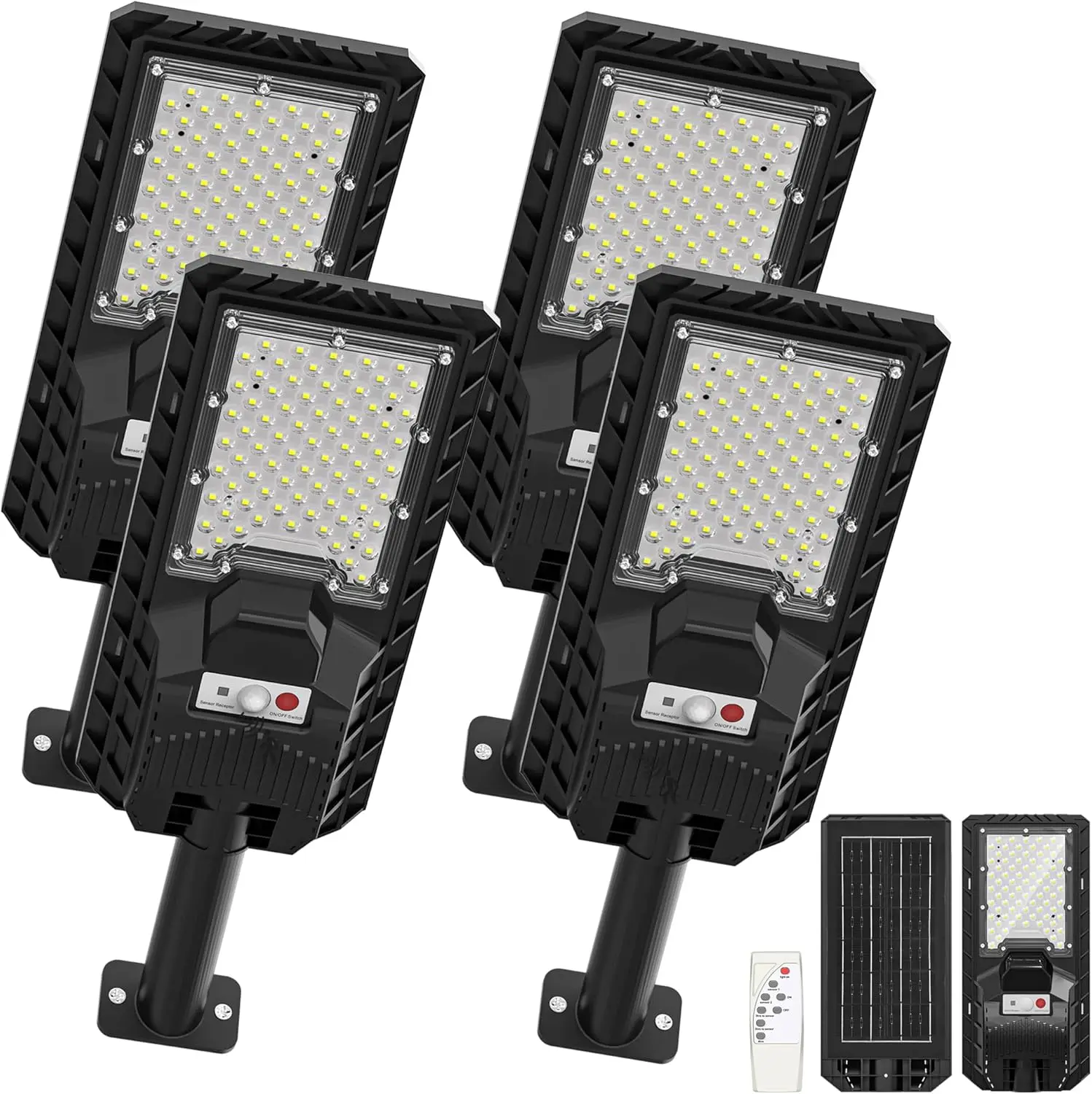 

Solar Lights Outdoor IP66 Waterproof 6500K LED Flood Light with Motion Sensor, Dusk to Dawn, 4-Pack for Backyard, Garage, Parkin