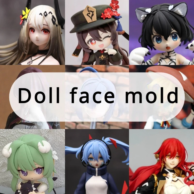 Ultra Light Clay Q Version/Correct Proportion Doll Face Silicone Mold DIY Polymer Clay Animation Cartoon Character Making Mold