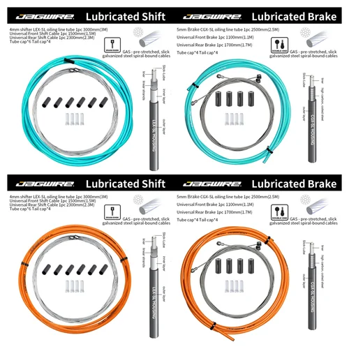 Imagen 2 del producto JAGWIRE-Cable de cambio/freno Universal para bicicleta de montaña, juego de cables de freno de cambio de 4/5mm, accesorios, piezas de ciclismo de invierno y Navidad