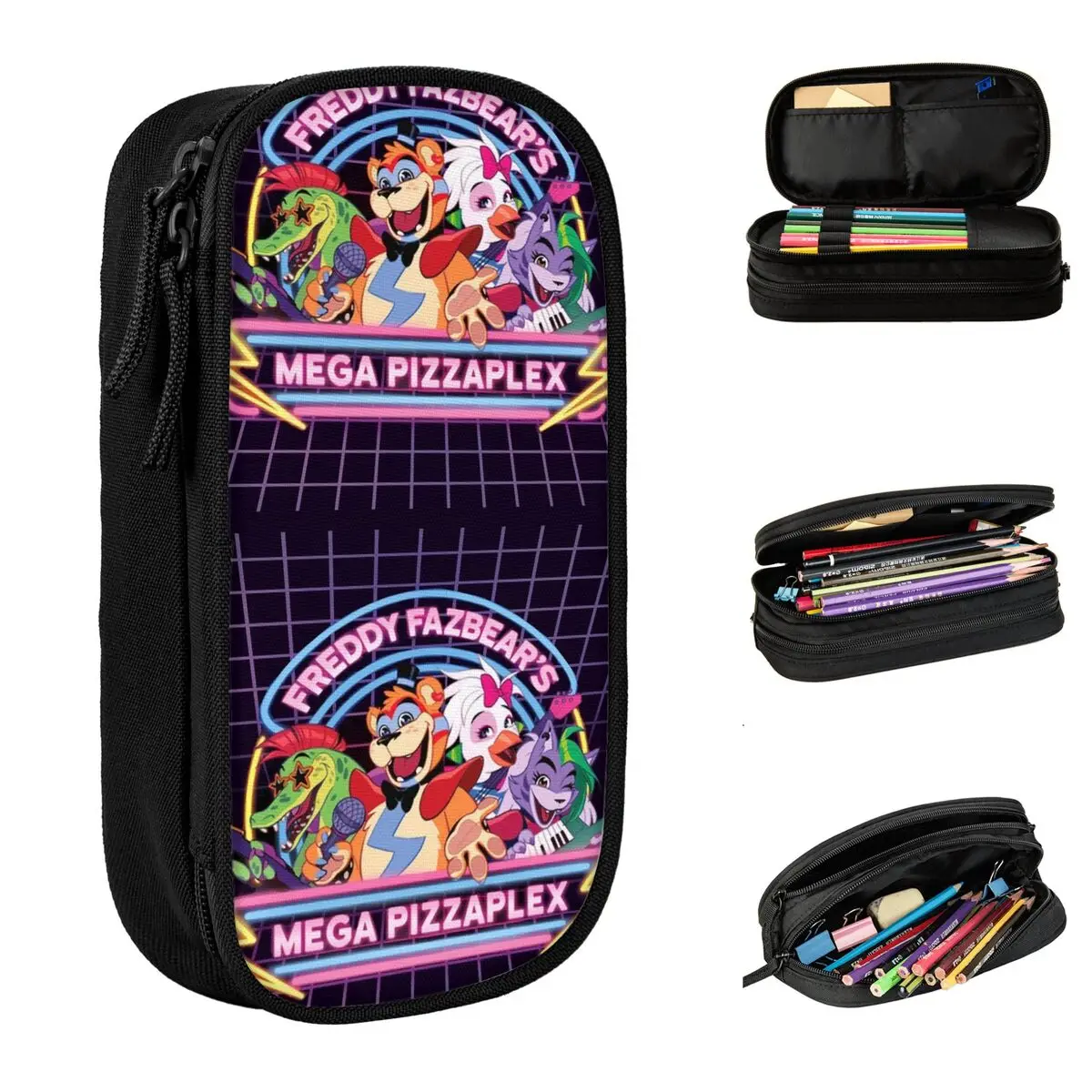 

FNAF Game Pencil Case Roxanne Wolf Security Breach Pen Holder Bag Student Large Storage Students School Cosmetic Pencilcases