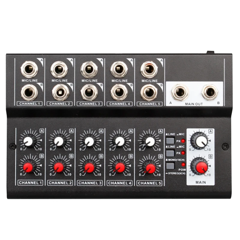 10 Channel DJ Mixing Console Effector Live Recording Conference Hub Stereo Sound Reverberation Amplifier US Plug