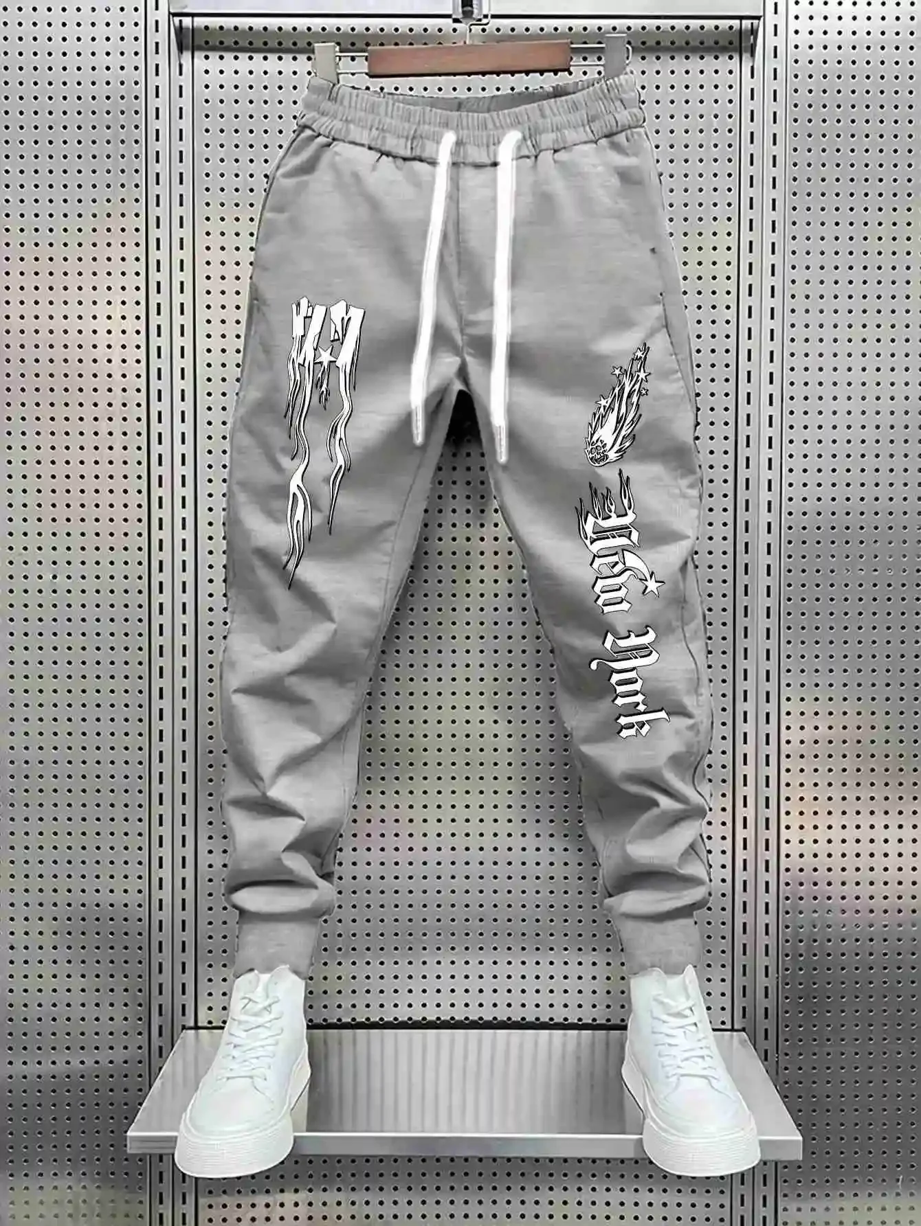 Unisex Summer Streetwear Quick Dry Breathable Pants Metal Font Graphic Print with Drawstring Waist for Kids Casual Fashion Botto
