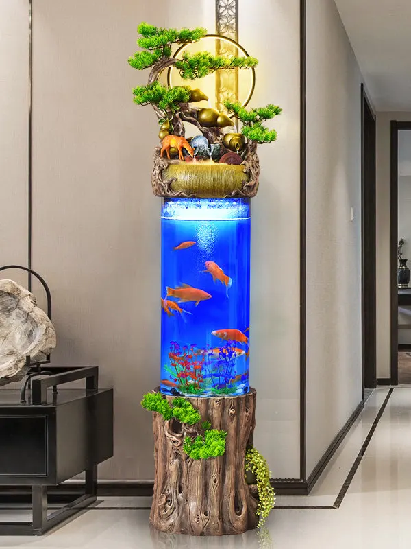 CX living room floor-to-ceiling cylindrical water feature fountain housewarming gift