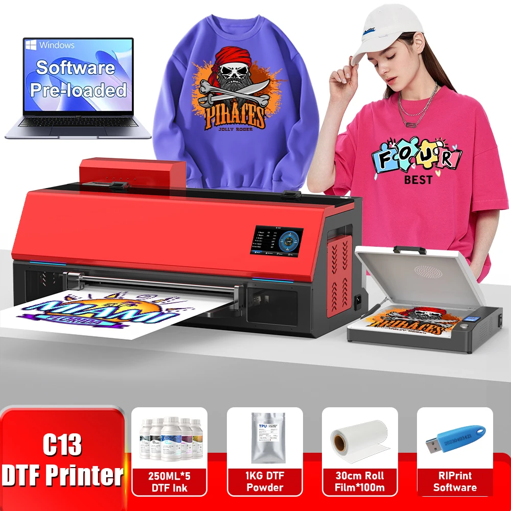 

13 "принтер DTF A3 для Epson XP600, головка принтера, прямая печатная машина для пленки, футболка, джинсов, одежды, ткани