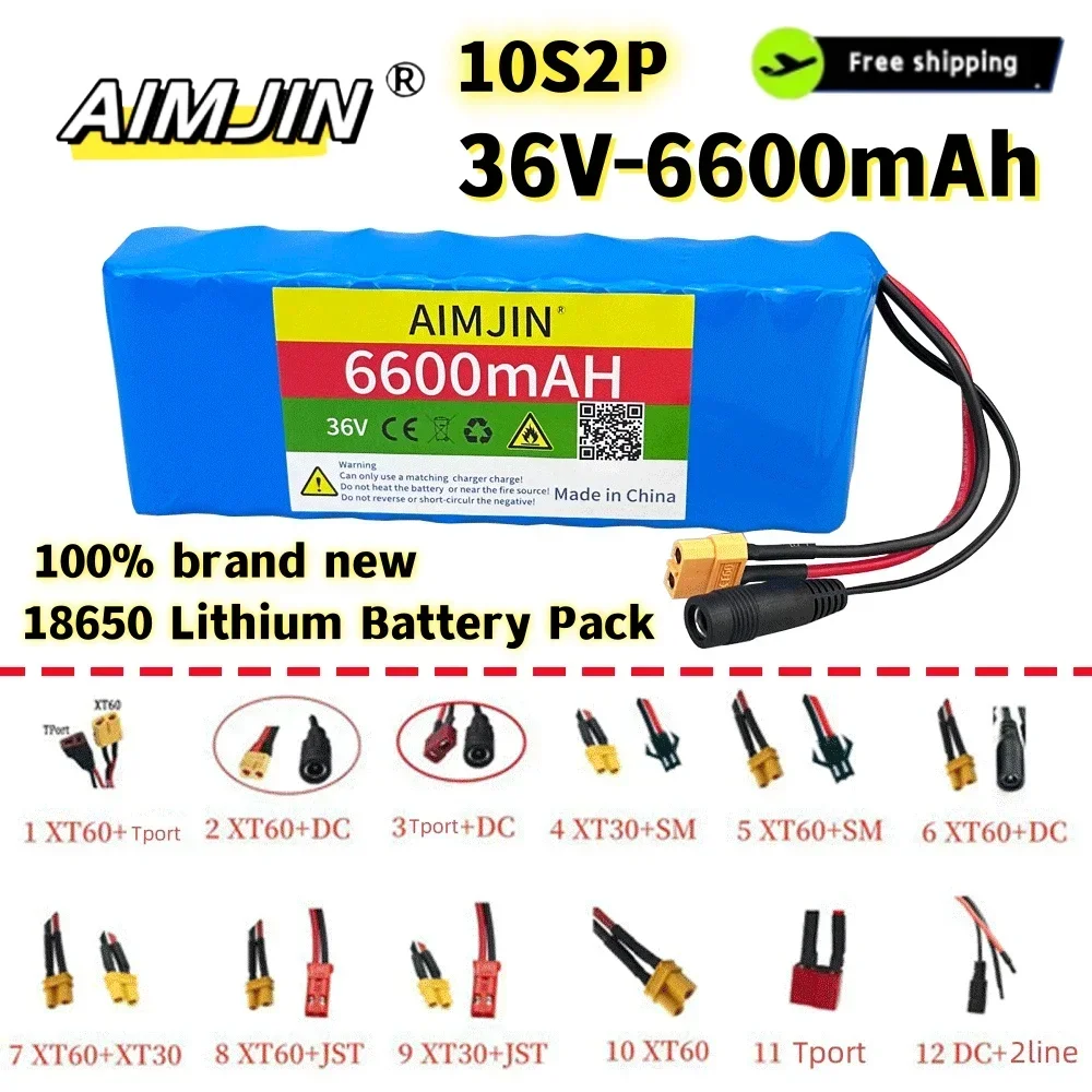 

10S2P 36V 6600mAh 18650 Rechargeable Battery Pack,Modified Bicycles,Electric Vehicle 42V Protection PCB+42V charger