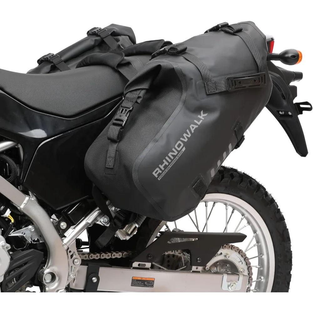 

motorcycle waterproof saddlebags - universal storage tool bag for motorbike 18l (2 * 9l) 1 pair (black-m)