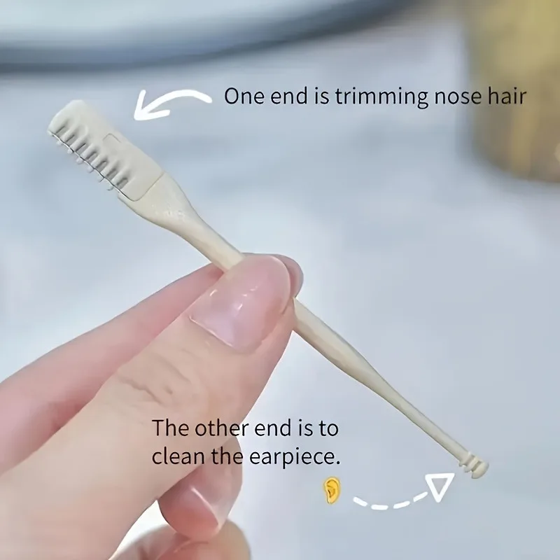 9PCS 360° rotating nasal hair cleaner, hair removal brush, stainless steel nasal hair safety trimmer, Christmas, holiday gift