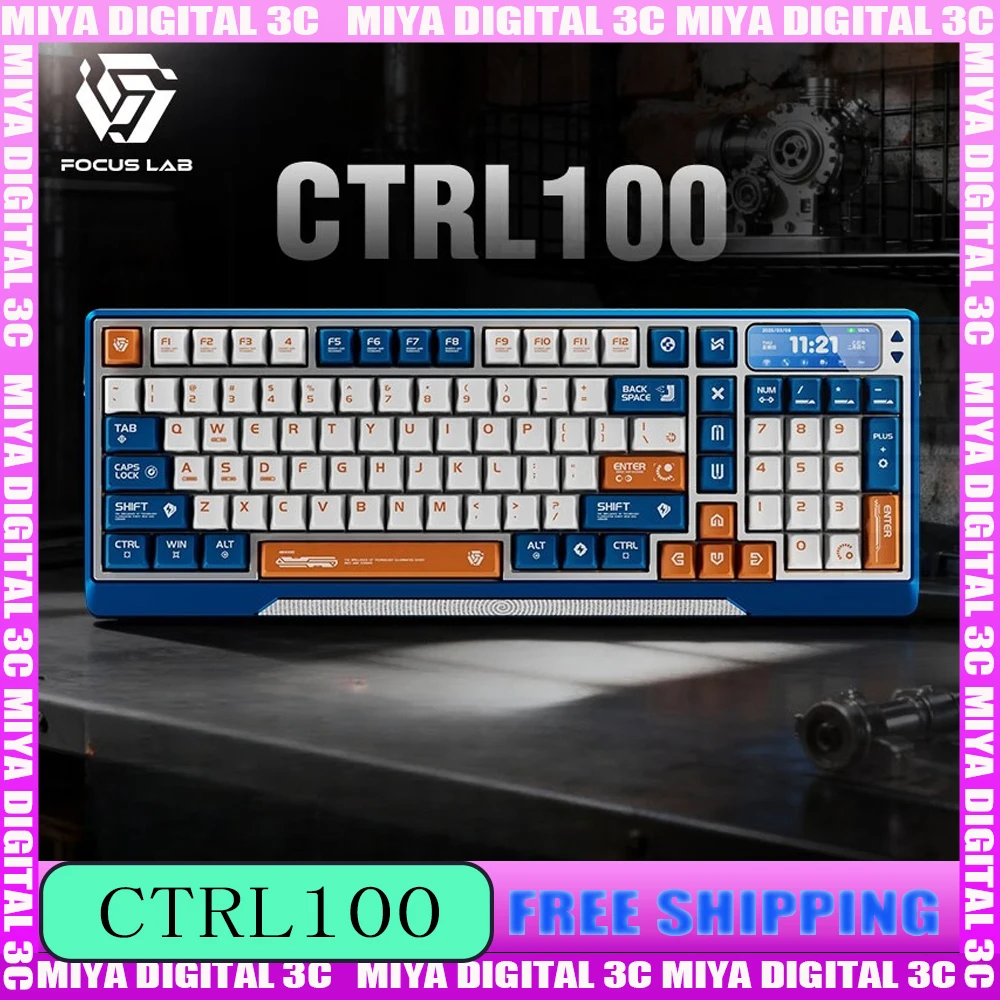 

FOCUSLAB Ctrl100 Mechanical Keyboard with Customized IPS Screen Wireless Bluetooth Aluminum CNC Hot-swap Gaming Keyboard Qmk/via