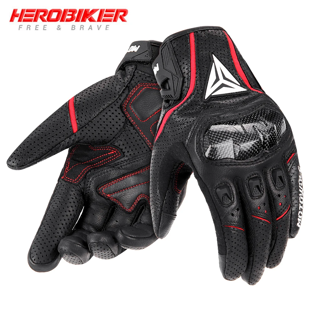 

Мужские мотоциклетные перчатки, износостойкие и устойчивые к царапинам кожаные перчатки, дышащие перчатки для езды по бездорожью с сенсорным экраном и защитой от падения