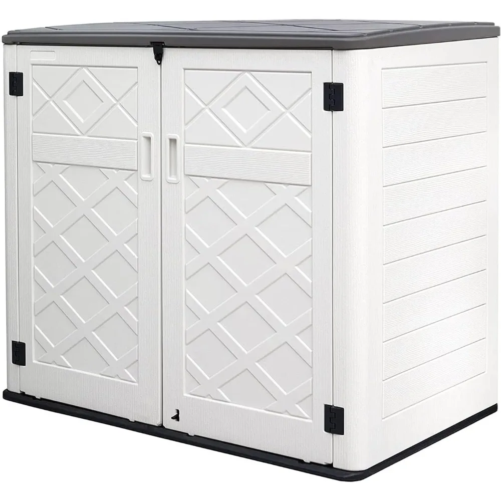 Resin Outdoor Storage Shed, 38 cu.ft Outdoor Storage Box Waterproof for Garden Tools, Patio Furniture