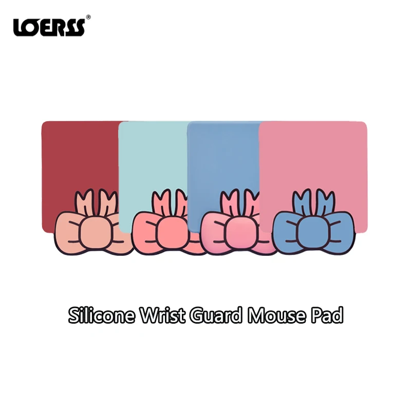 

LOERSS Silicone Wrist Rest Mouse Pad Cute Bow Mousepad Hand Support Mice Keyboard Pad Gaming Office Desktop PC Laptop Mousepad