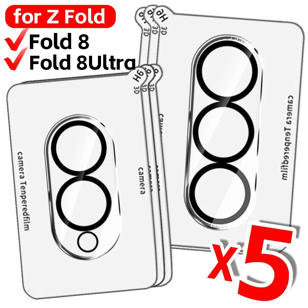 5-1Pcs Tempered Glass Camera Lens Film for Samsung Galaxy Z Fold 8 9H Anti-scratch Protective Film for Z Fold 8 Ultra Lens Film