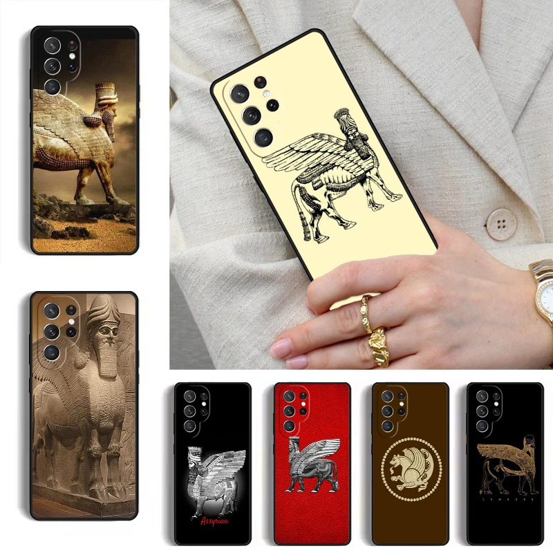 Lamassu Assyrian Winged Lion Phone Case for Samsung Galaxy S26 S25 Ultra S24 S23 S22 S21 Plus Note 10 Bumper Cover