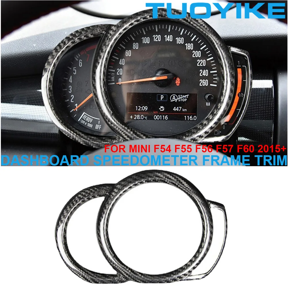 Car Real Dry Carbon Fiber Dashboard Instrument Speedometer Frame Trim Cover For BMW Mini  F-Series F54 F55 F56 F57 F60 2015-Up