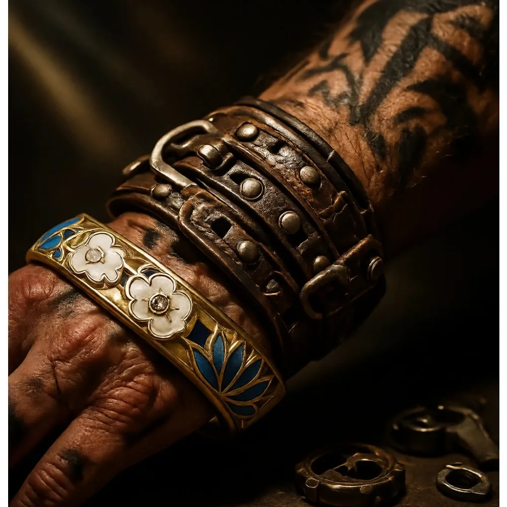 

Винтажный браслет-обруч из клуазоне с эмалью в виде лотоса, массивный, многослойный, подарок для женщин