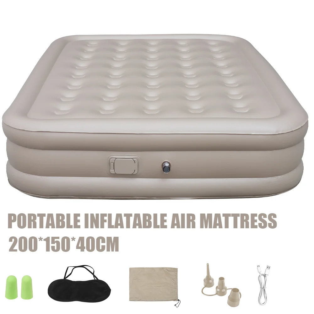 Colchón de aire inflable para exteriores, colchón elevador y grueso para siesta, colchón individual para el hogar, colchón doble para la siesta.