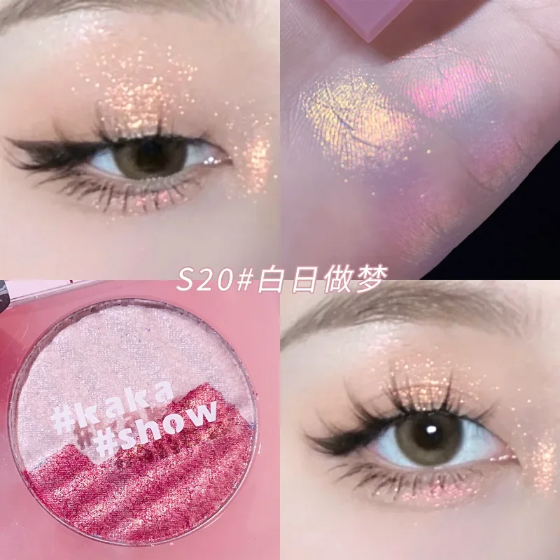 2024 New High Gloss Eye Shadow Face Brightening Glitter Powder Super Glitter Eye Fine Glitter Facelift Plate Female Pearl